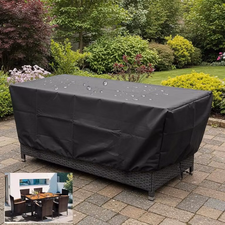 Tuinmeubelhoes Rechthoekig Zwart - Afdekzeil voor Meubels van Verbeterd Oxford Weefsel - B/D/H: 95 x 90 x 60 cm