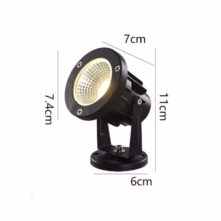 Set van 2 moderne zwarte buitenlampen met warm wit licht, waterdichte IP65 tuinspot voor tuin, oprit en landschap, metalen vloerlampen