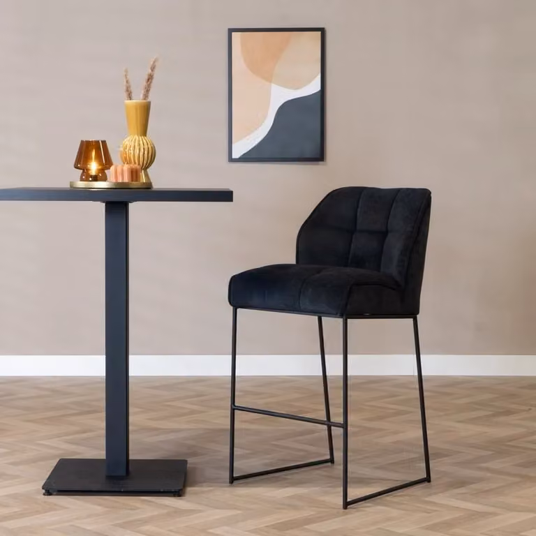 Scandinavische barkruk Jelle zwart Bronx71 Hoogte: 82 cm