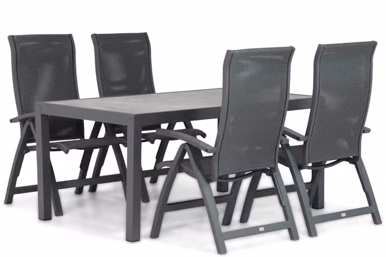Presto Tarenta/Residence 5-delige eetset voor de tuin met keramisch tafelblad en aluminium onderstel, grijs, Breedte: 164 cm