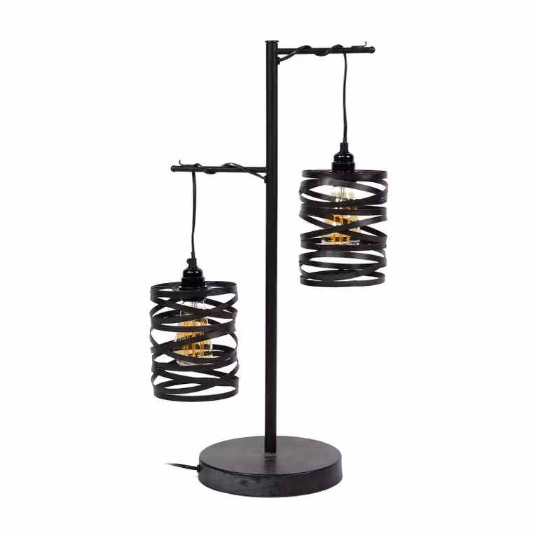 Nest of Nora Tafellamp Stova - Donkergrijs metalen lamp met twee kappen