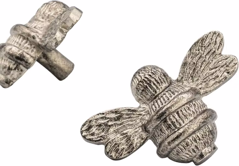 Handgemaakte messing ladeknop voor het decoreren van meubels en kasten, Pewter, Breedte: 6,3 cm