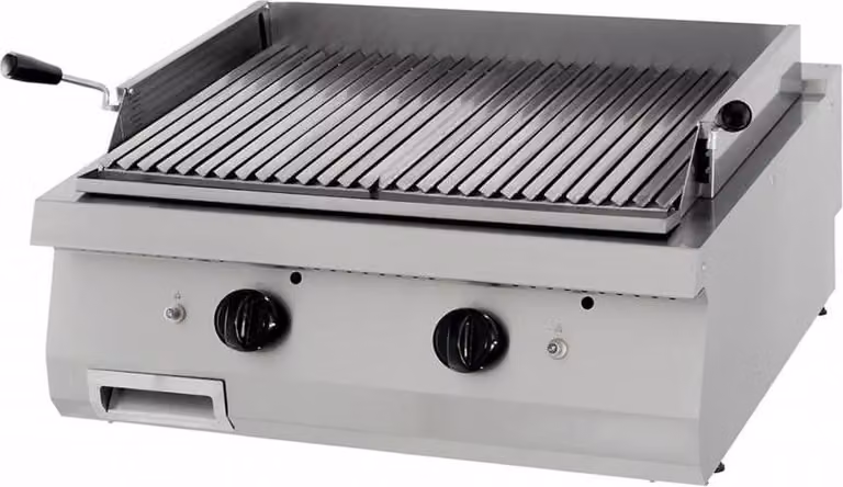 Maxima Gastro Heavy Duty Lavasteengrill Dubbele uitvoering Gas - 70 cm diep