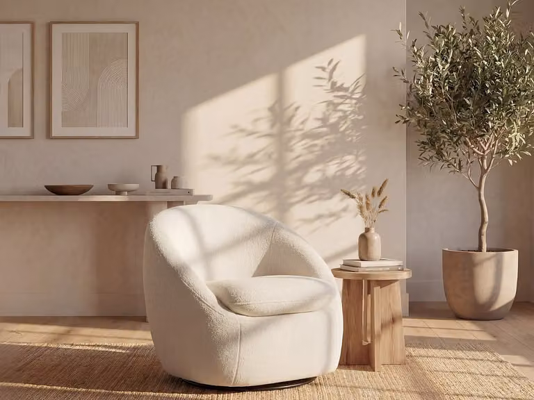 NETALIO Draaiende fauteuil in boucléstof