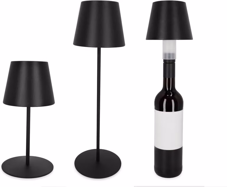 ADE Set Tafellamp en Wijnfleslamp met Regelbare Verlichting