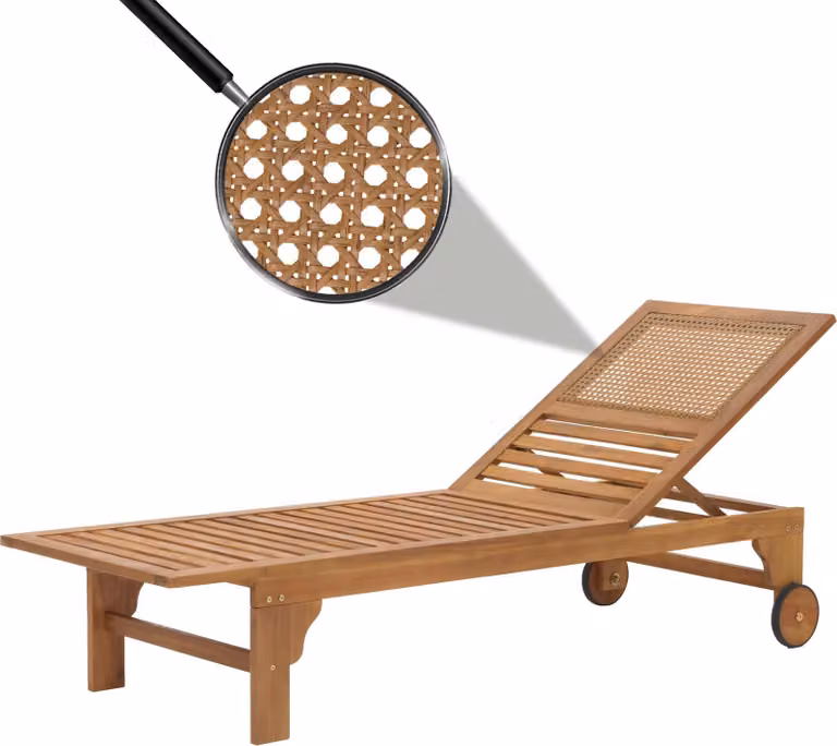 Mendler Zonnebed HWC-N48 Relaxstoel van massief acaciahout