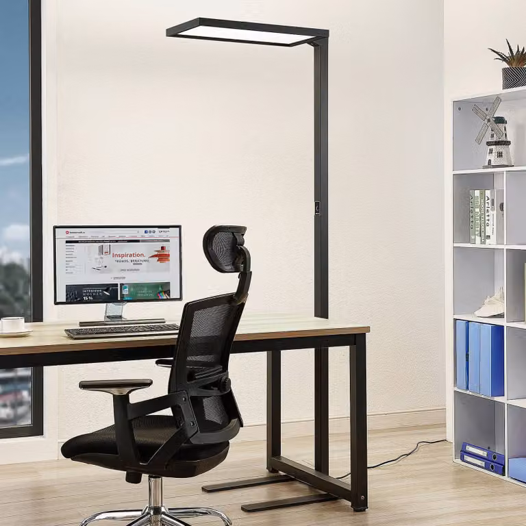 Arcchio Moderne Vloerlamp met LED, zwart, dimbaar, met bewegingssensor en schemersensor, H 197 x B 61 x D 31 cm