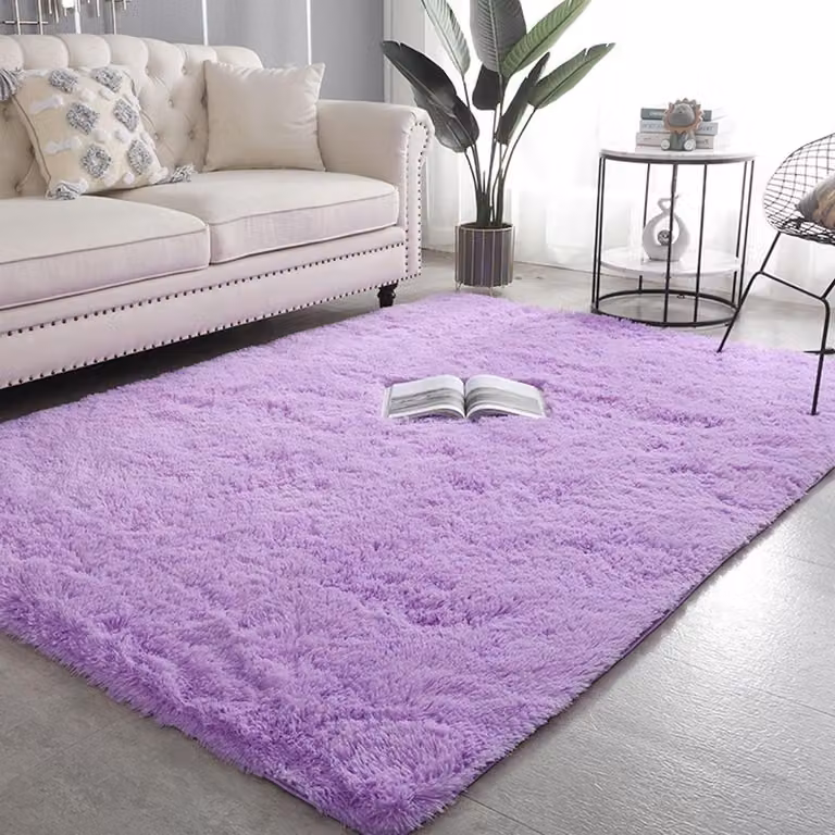 Hoogpolig Vloerkleed Runner Paars - 50 x 120 cm