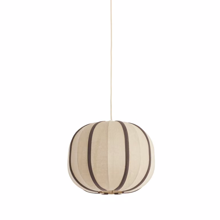 Light & Living Esmiria Scandinavische hanglamp - Bruin/Beige - Rond - B: 40 cm, D: 30 cm, H: 30 cm