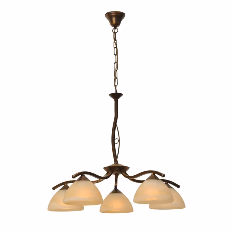 Masterlight Bolzano Eetkamer hanglamp 5-lichts bronsbruin