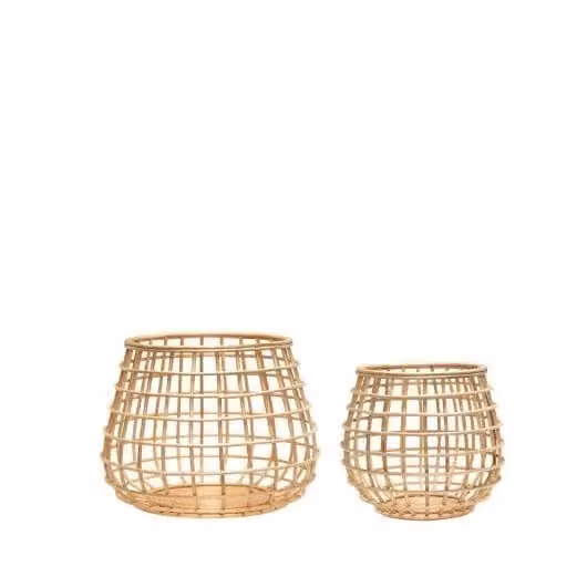 Hubsch Energy manden set van 2 stuks - Rattan open weave