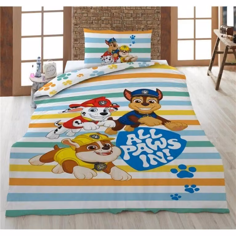 Paw Patrol dekbedovertrek All Paws In 100% katoen - Breedte: 160 cm, Lengte: 210 cm - Kussensloop: 65 x 100 cm