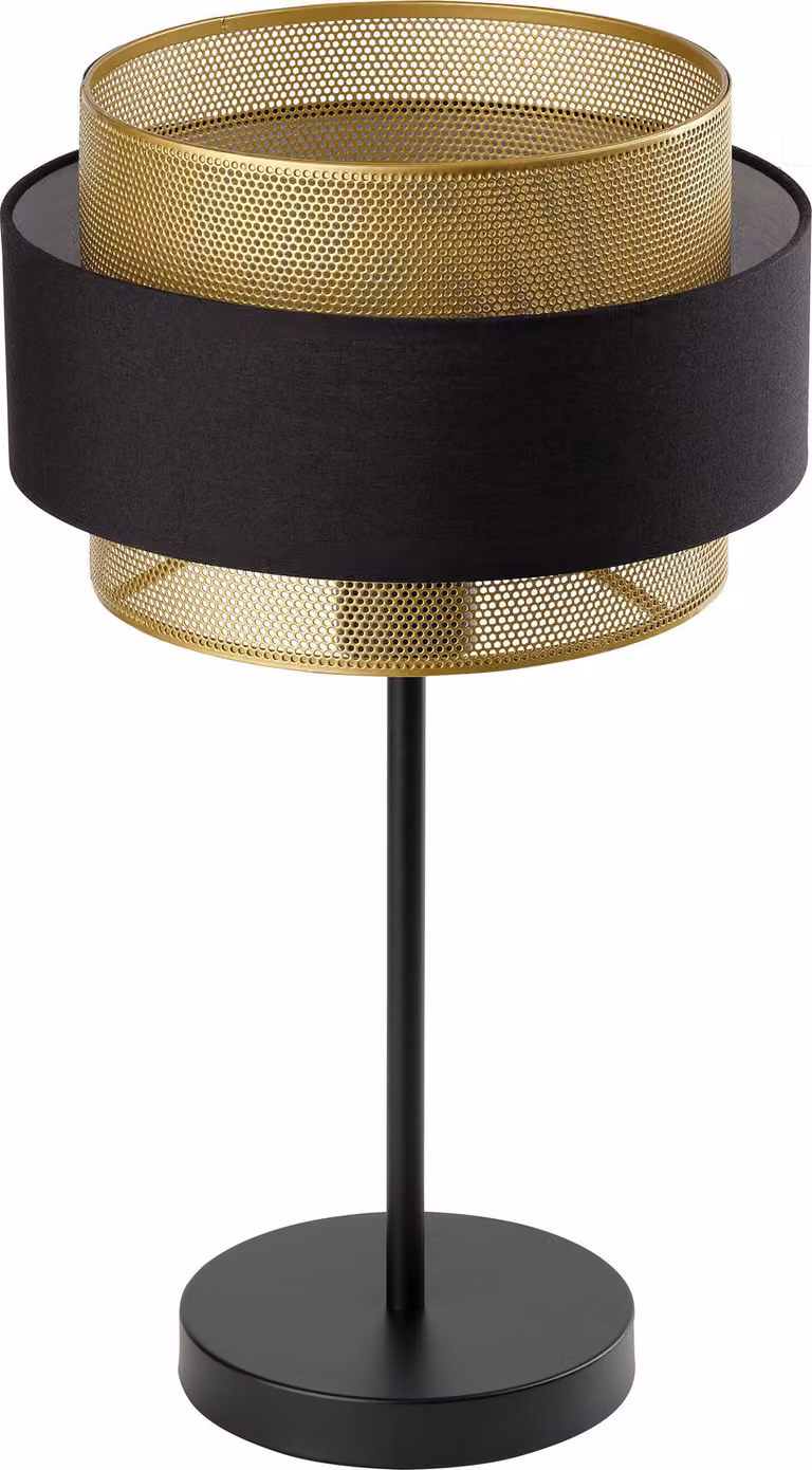 Osram Decor Hornet tafellamp zwart en goud met stoffen kap en E27 fitting