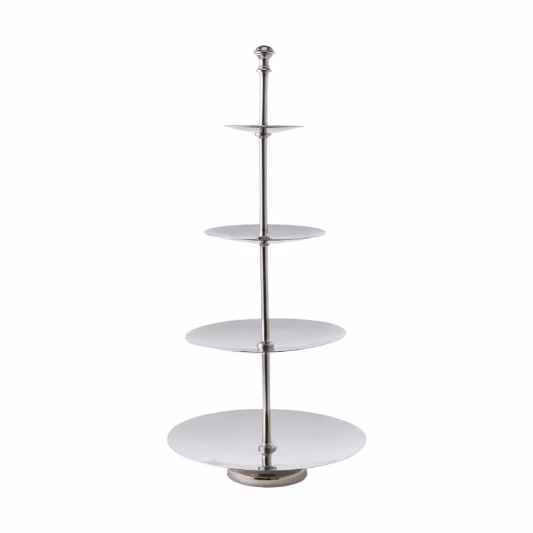 Lene Bjerre Sigrine etagère Zilverkleurig, B: 25 cm, D: 25 cm, H: 53 cm
