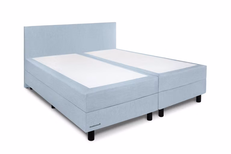 Boxspring Isabella IJsblauw (Inari 72) van Beddenleeuw, B/D/H: 220 x 200 cm