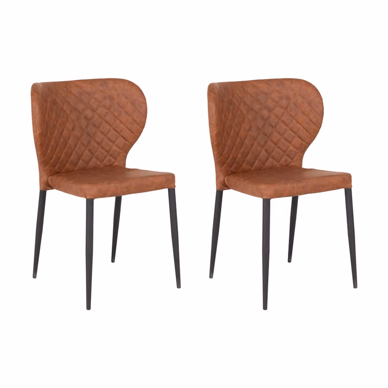 home24 Gestoffeerde stoel Picard set van 4 bruin/vintage bruin B/D/H: 54 x 52 x 83 cm
