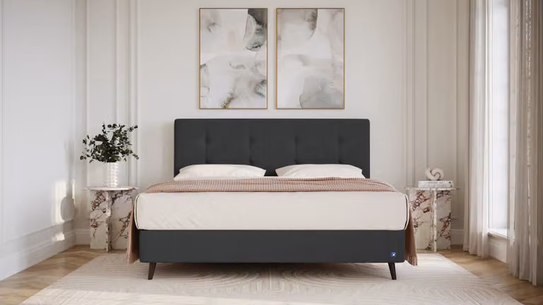 BRUNO Supreme boxspring zwart/antraciet grijs B/D: 200 x 200 cm met luxe 27 cm Pulse-Latex-matras