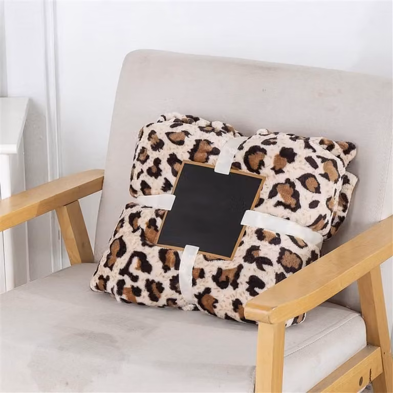 Luxe fleece deken luipaardprint B/D: 230 x 200 cm