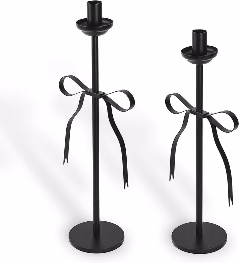 Moderne Zwarte Kandelaarhouders Set voor Taper Kaarsen voor Eettafel Decoratie