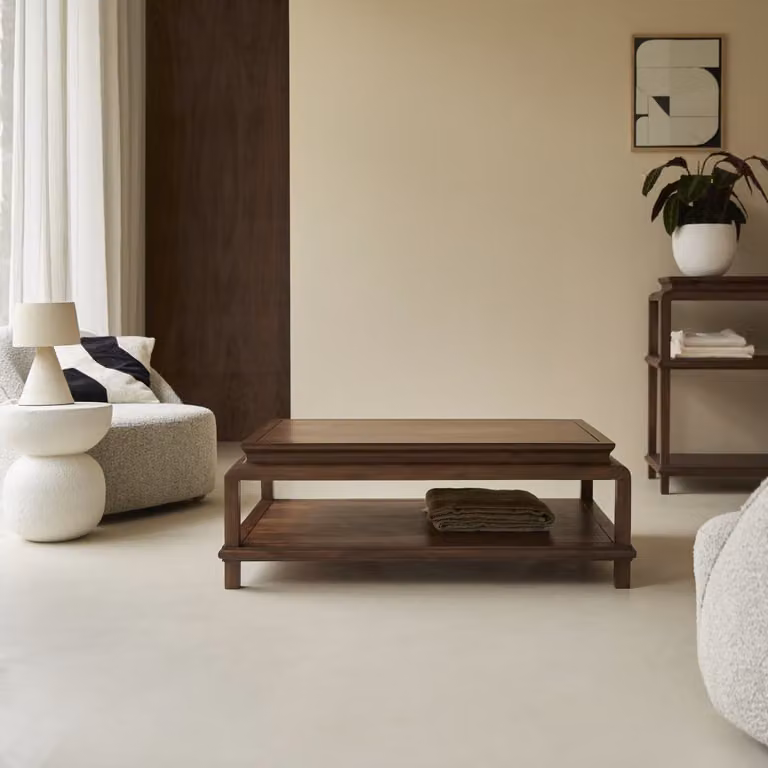 Tikamoon Achille Salontafel van massief acacia hout - Bruin - B: 115 cm, D: 78 cm, H: 40 cm