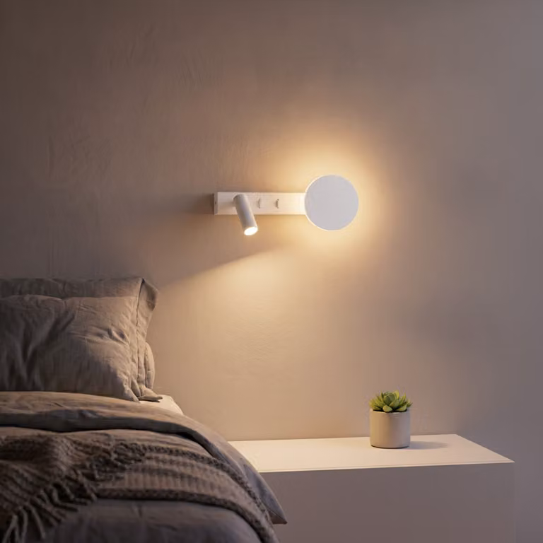 Lyora Noima Wandlamp wit Aluminium B: 29 cm, D: 10 cm, H: 9 cm