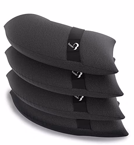 BASER Ronde Vulbare Zandzakken, Set van 4 x 20kg, Grijs