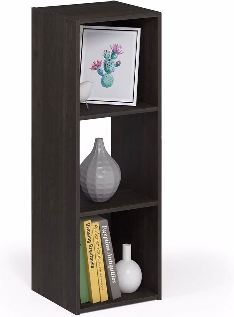 Furinno Pelli Storage Shelves 3x1 kast met vakken in espresso bruin