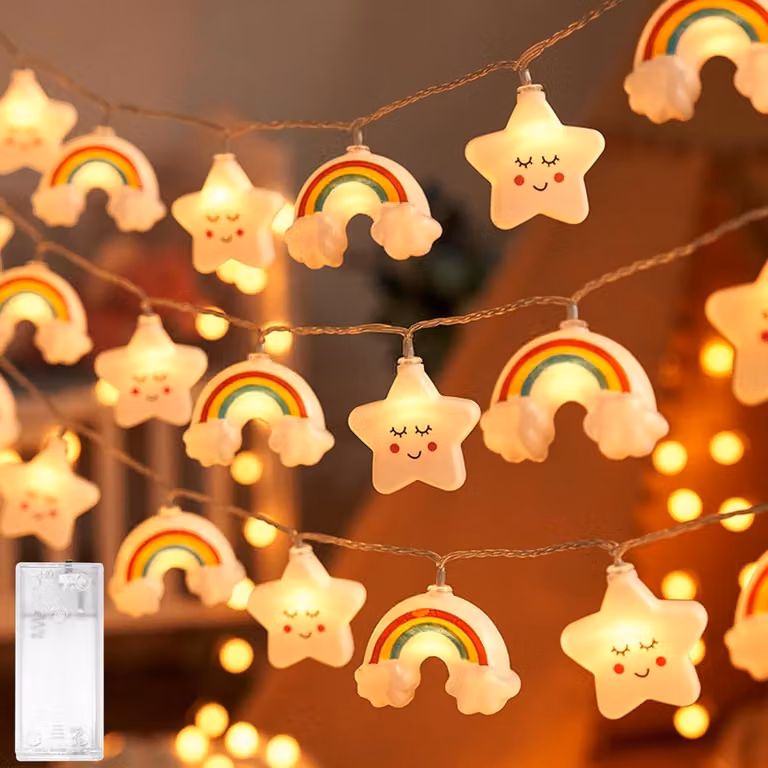 Dripio LED-lichtketting met 10 lampen op batterijen, 1,5 meter afstand tussen de lampen