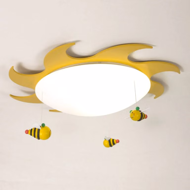 Niermann Standby Sum plafondlamp voor de kinderkamer, geel/wit, B/D/H: 56 x 56 x 8 cm