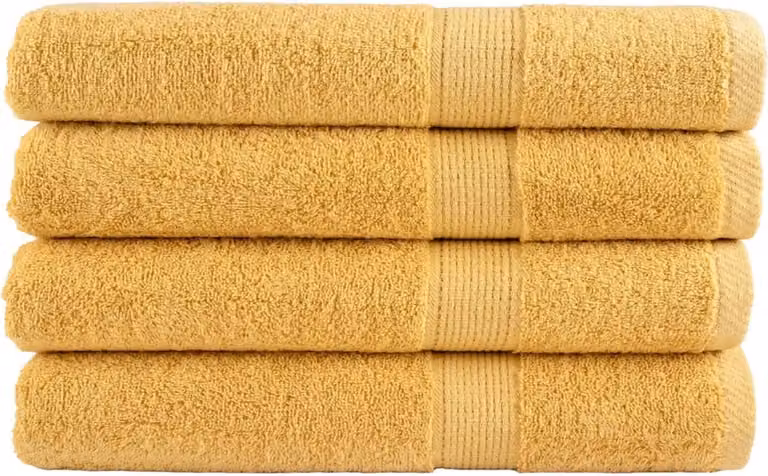 vidaXL SOLUND Saunadoeken, 4 stuks, goudkleurig, B: 80 cm, L: 200 cm