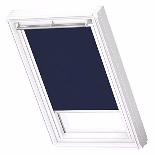 VELUX Verduisterend Rolgordijn DKL met Witte Geleiders, S06, Donkerblauw