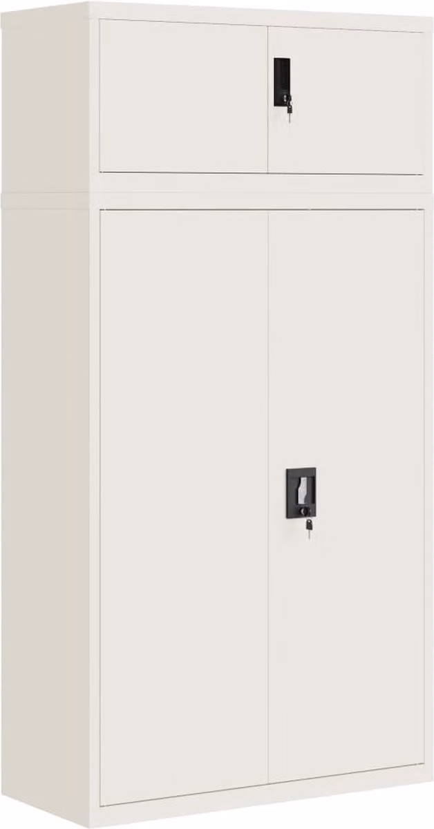 vidaXL Archiefkast van staal in wit, H 180 x B 90 x D 40 cm