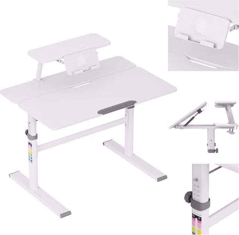 Ergonomisch Kinderbureau met Hoogteverstelbaar en Kantelbaar Tafelblad en Boekensteun