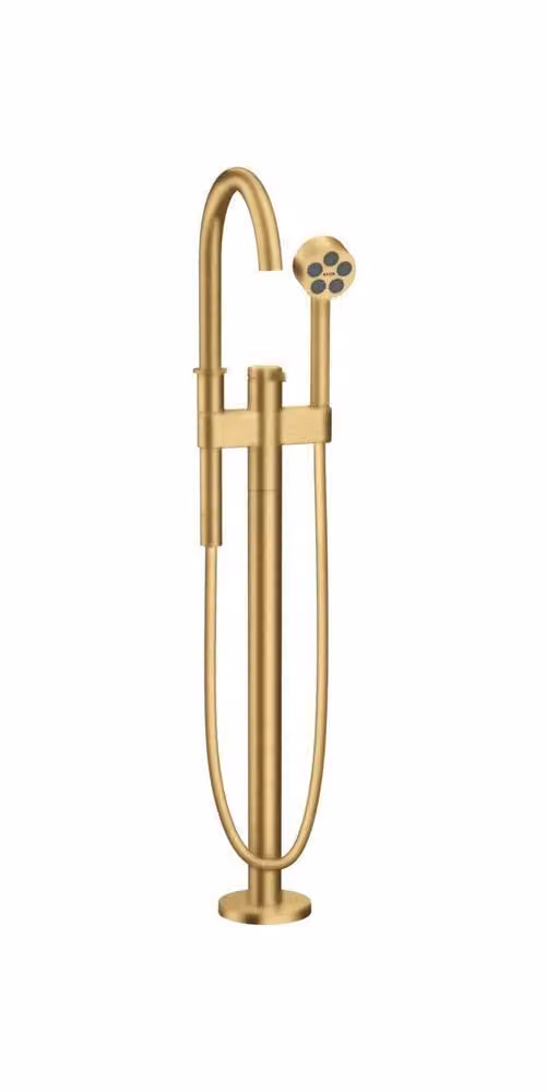 Axor ONE complete set voor eenhendelbadmengkraan, vloeropstelling, geborsteld goud