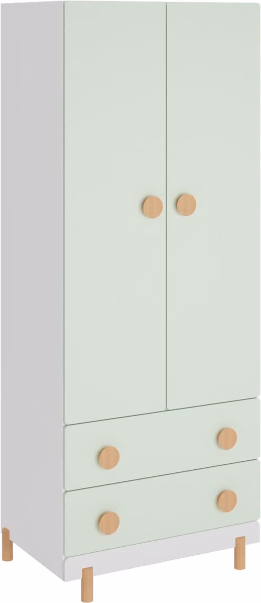 en.casa Kinderkledingkast Vaarentaa, mintgroen, H 156 x B 60 x D 41 cm