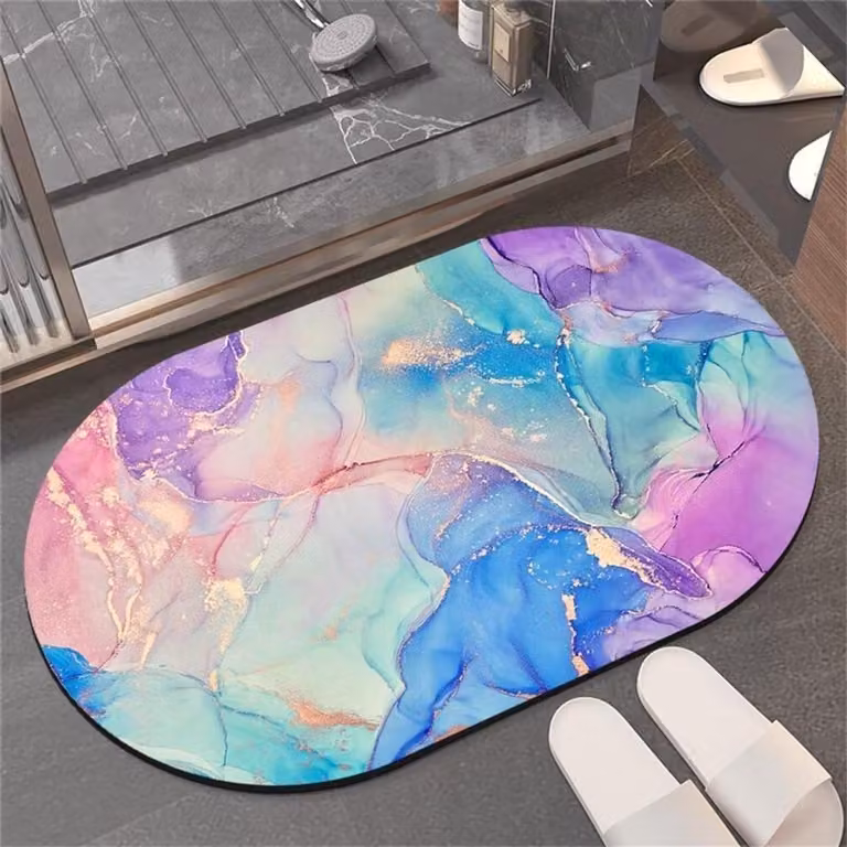 Sneldrogende en absorberende badmat in natuursteen voor jouw badkamer, 40 x 60 cm