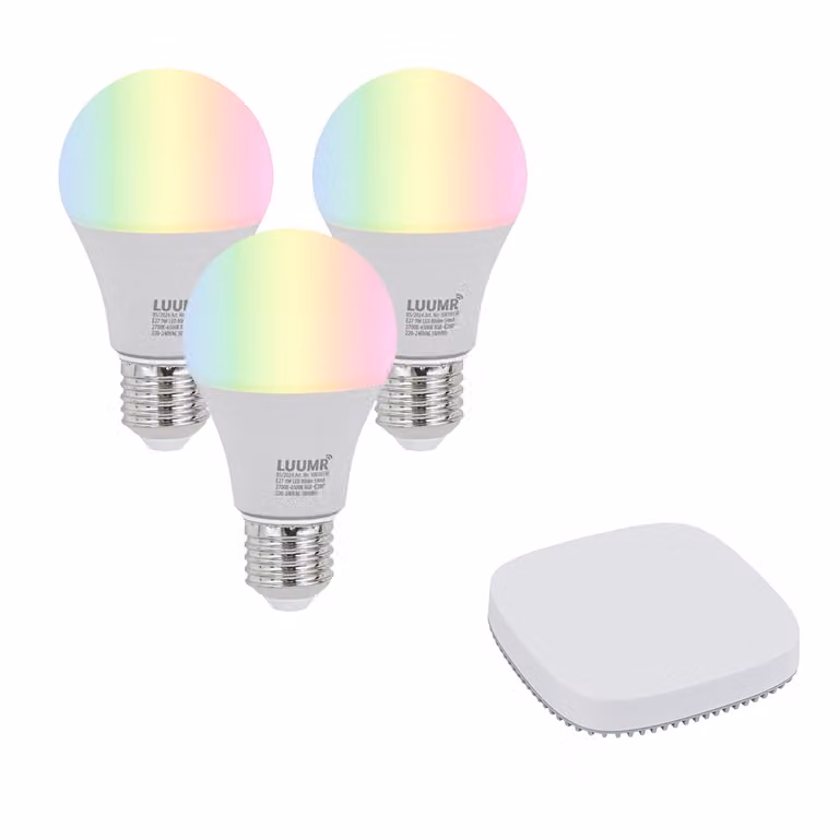 Qazqa Set van 3 Smart Zigbee LED Lampen E27 A60 9W 806 lm RGB Dimbare Wit