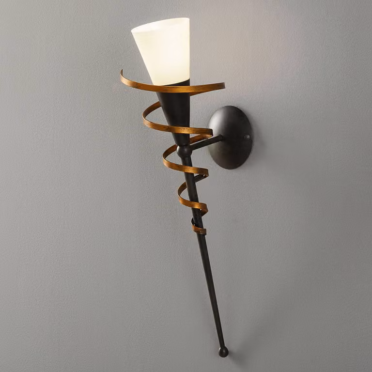 Kögl Wandlamp BONITO, zwart, dimbaar, metaal, landelijke stijl