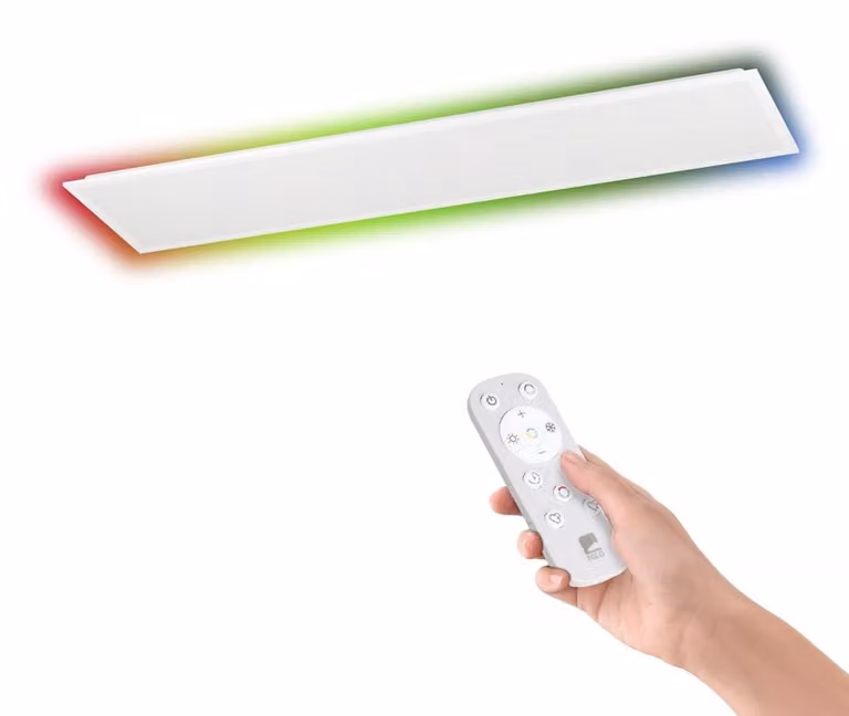 Eglo Bottazzo moderne rechthoekige plafondlamp wit met dimbare LED en afstandsbediening