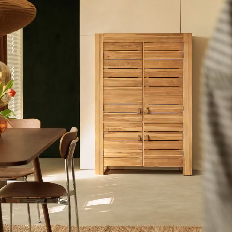 Tikamoon Dressoir van massief teak - Bruin - B/D/H: 110 x 40 x 56,9 cm