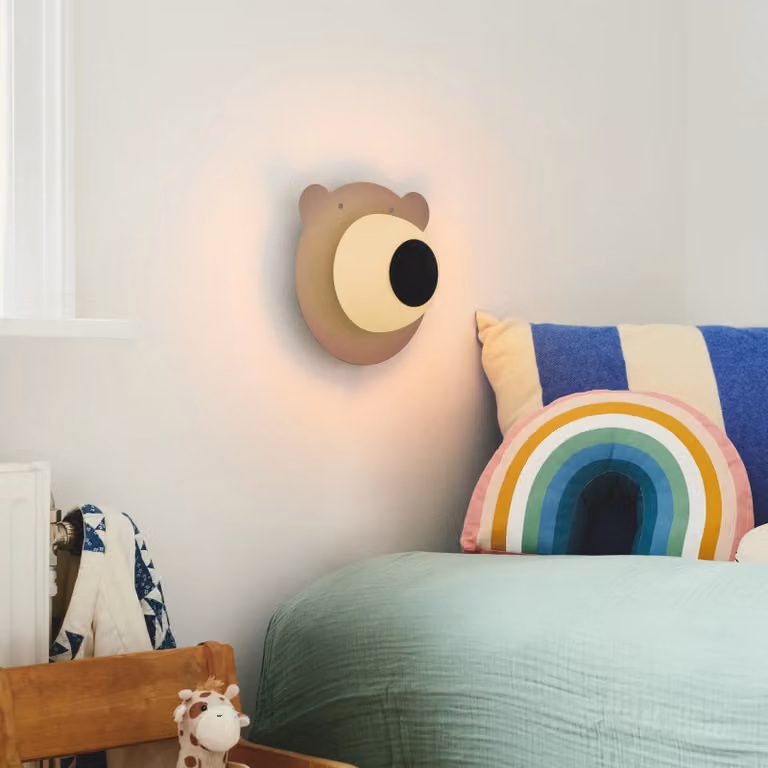 Nordlux Bruna Bear wandlamp bruin voor de kinderkamer B/D/H: 25 x 25 x 14 cm