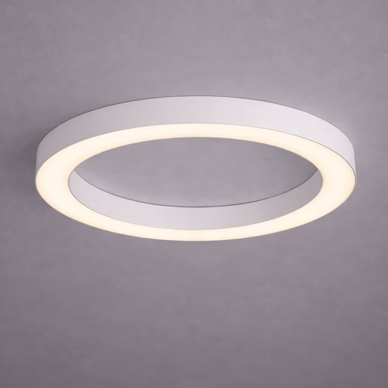 Lyora Design plafondlamp Hey-lo wit, ronde aluminium lamp met Ø 60 cm