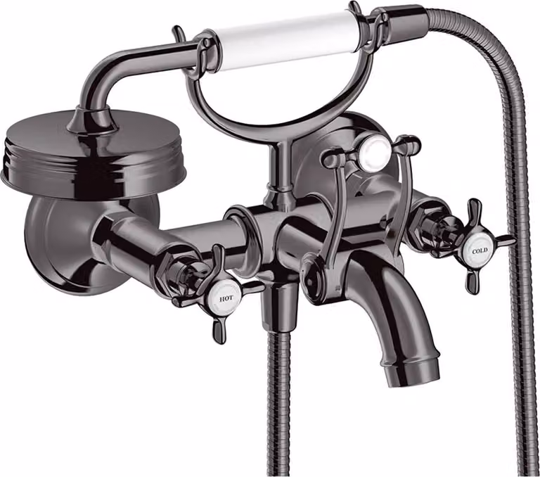 Axor Montreux AP Hansgrohe mengkraan voor spoelbak met kruishendels, gepolijst blauw, uitloop 224mm