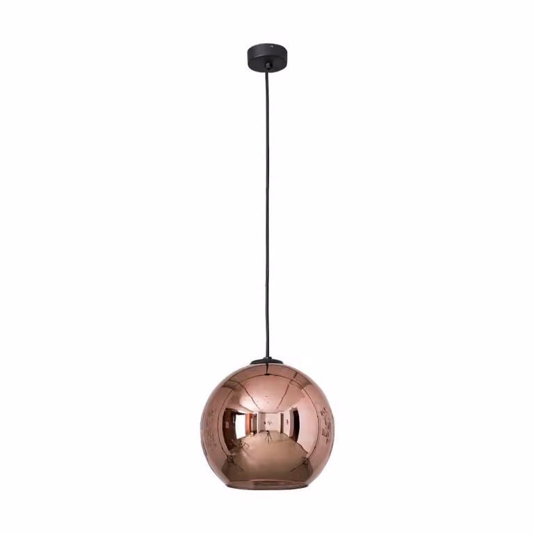 Lyora Polaris Bol hanglamp brons met glazen bol, dimbaar en hoogte verstelbaar, Ø 25 cm