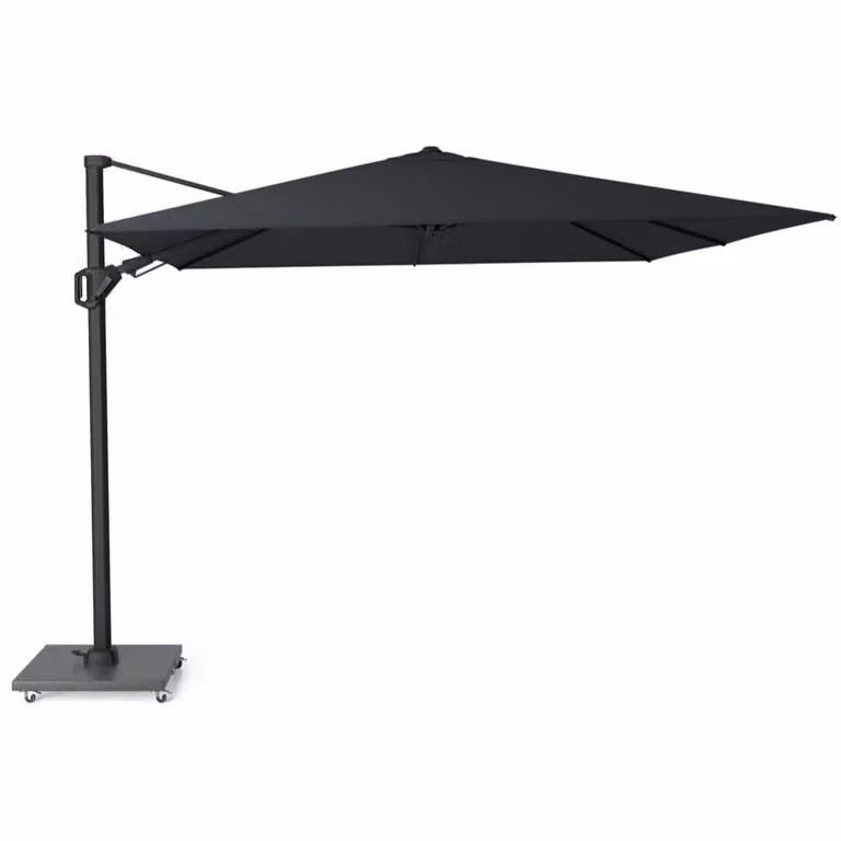 Platinum Challenger T² zweefparasol met premium acryl doek in Faded Black, 300 x 300 cm
