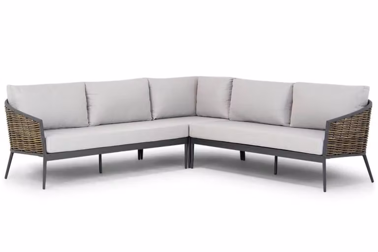 Coco Ewa 3-delige loungeset met aluminium frame en grijze kussens