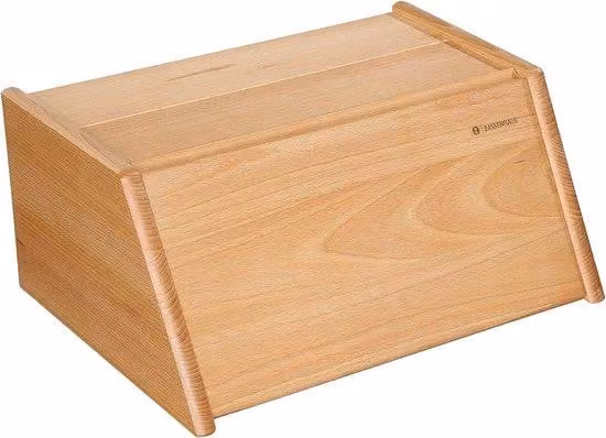 Unyqoos Montana 065046 Broodkist van beukenhout met scharnierend deksel, naturel, B: 40 cm, D: 30 cm, H: 18 cm