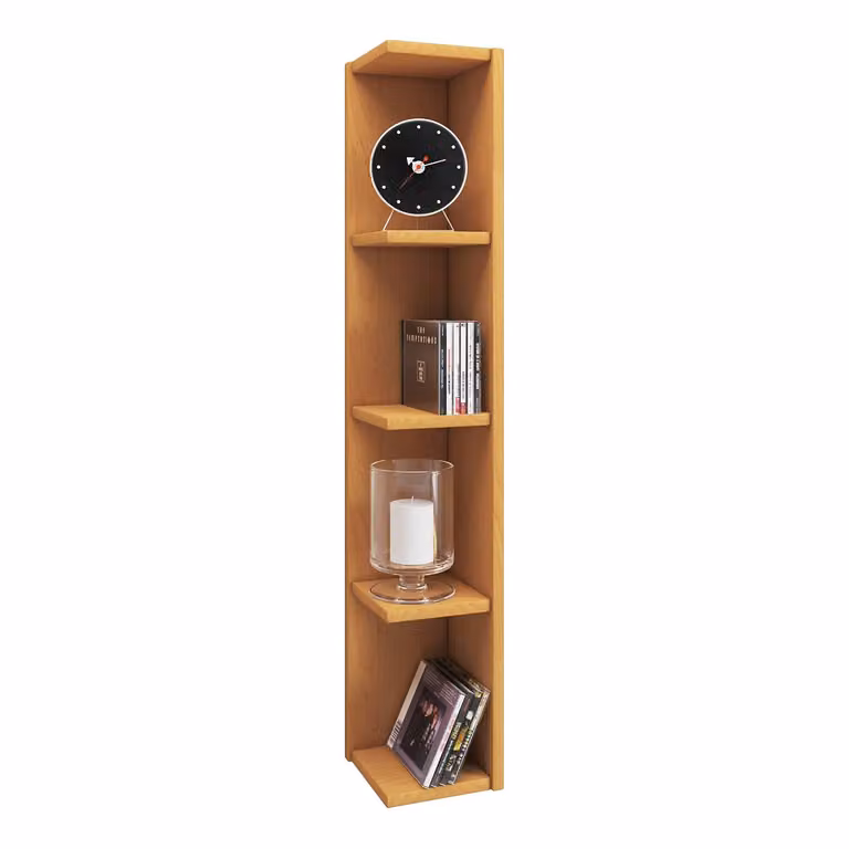 home24 Hoekkast Honsa-Stand, Bruin/Beukenlook, B/D/H: 17 x 17 x 97 cm
