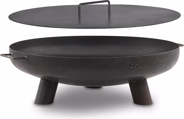BBQ-Toro Vuurkorf met deksel en driepoot, zwart, diameter: 70 cm