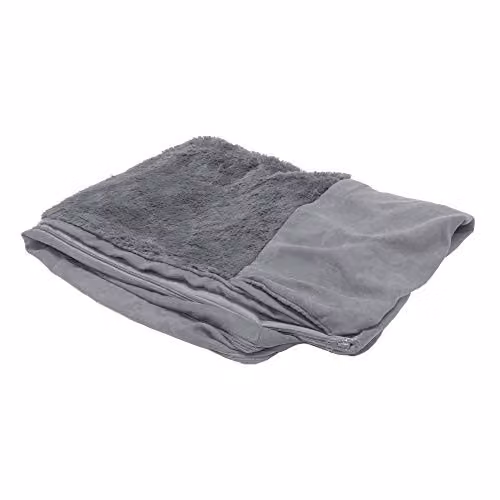 Furhaven Hondenbed - Ultra Pluche Faux Bont en Suède - Traditionele Sofa Stijl - Grijs - Medium